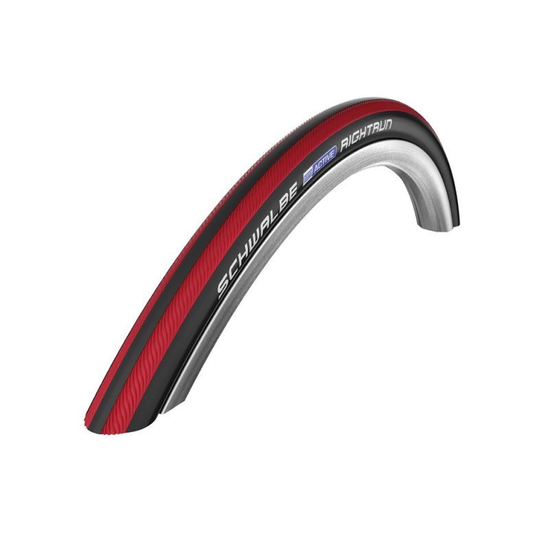 Cubierta Schwalbe RightRun HS387 K-Guard LiteSkin Rígida Negro/Líneas Rojas