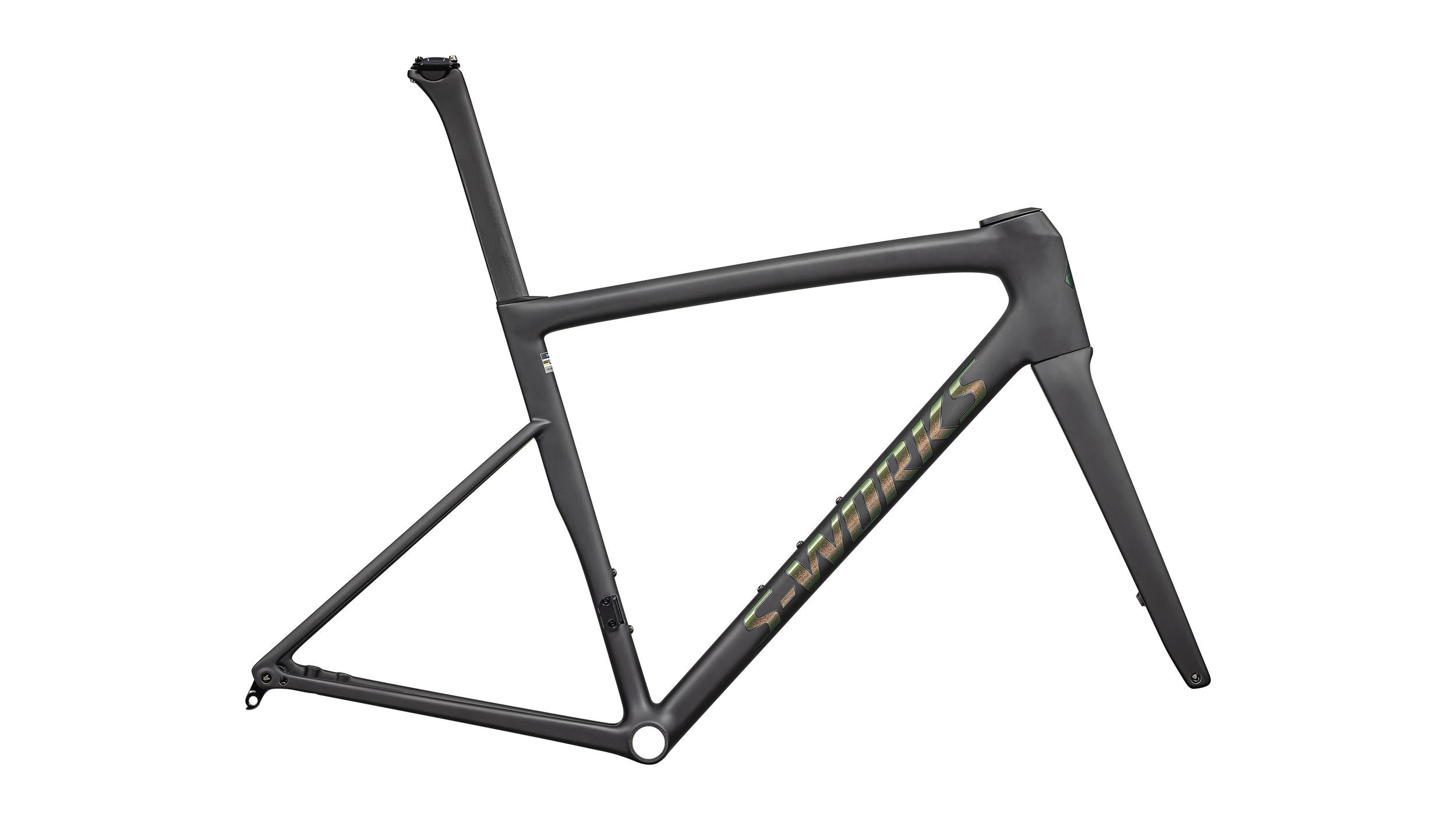 S-Works Tarmac SL8 RTP Cuadro Carretera Specialized 2025 Satin Carbon Rtp/Silver To Green Pearl #2
